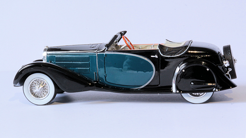 Bugatti Type 57 Stelvio Cabriolet Graber 1936 - Nickel 1/43 - Résine